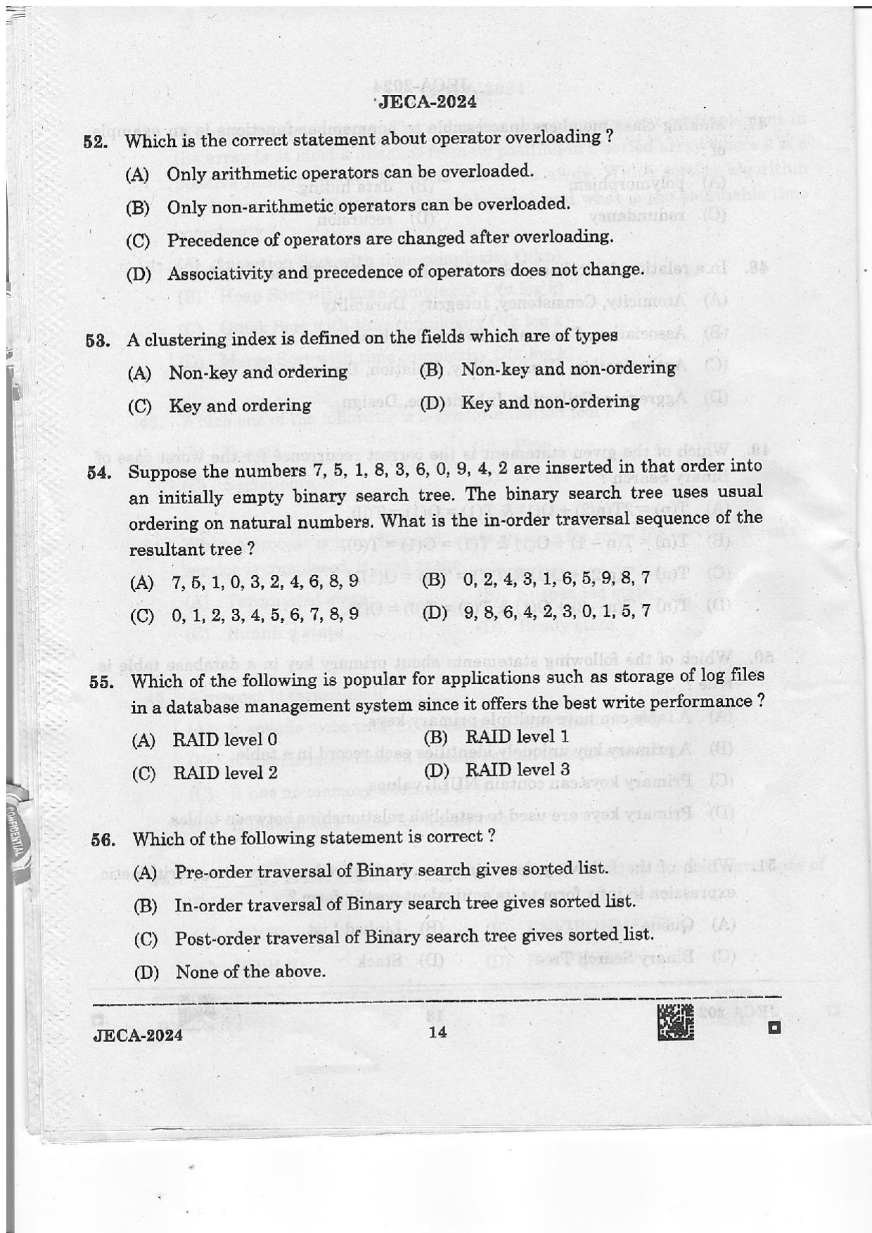 WB JECA 2024 Question Paper - Page 14