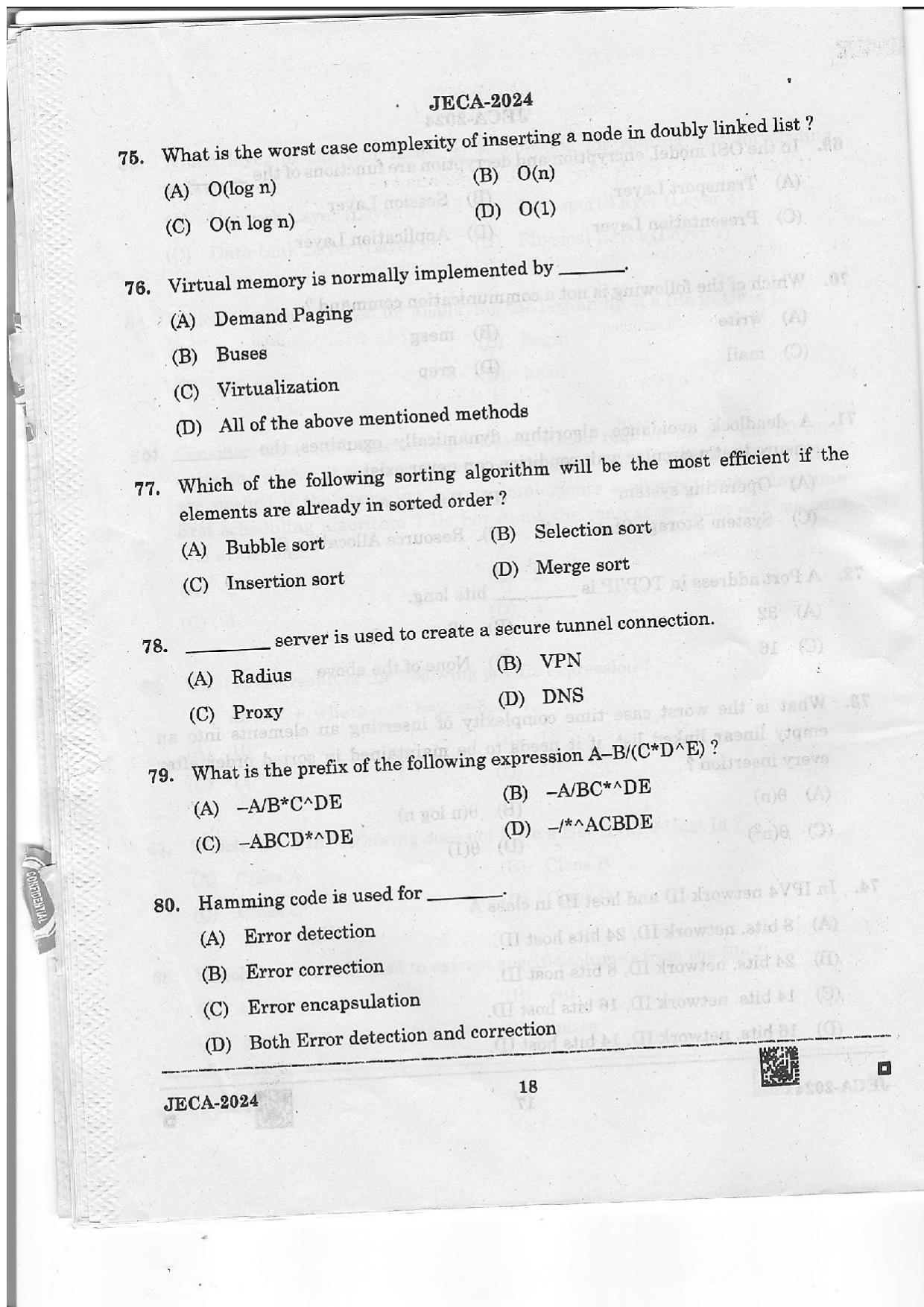WB JECA 2024 Question Paper - Page 18