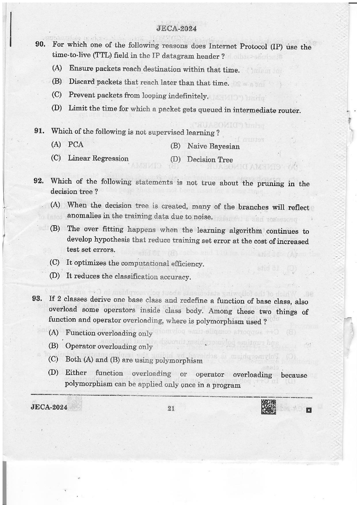 WB JECA 2024 Question Paper - Page 21