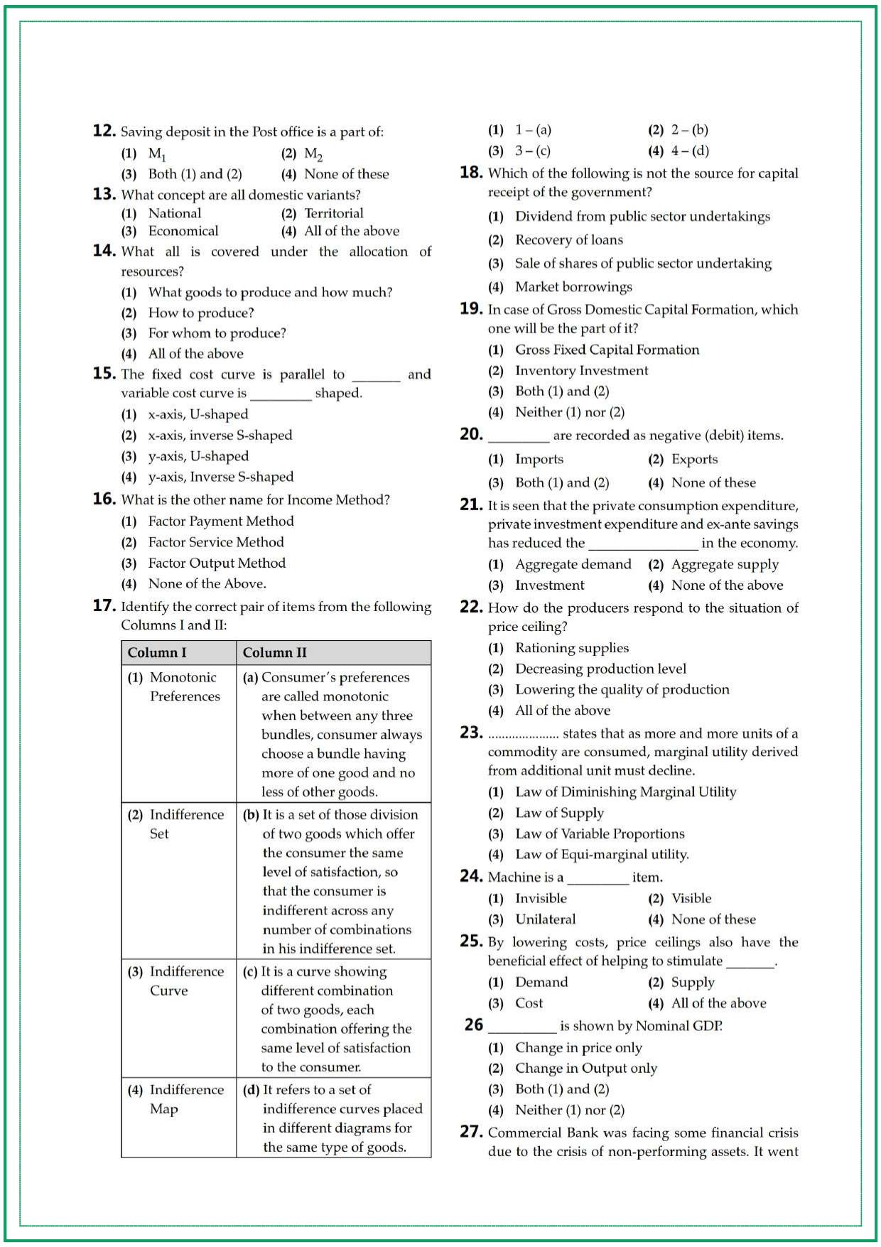 CUET UG Economics Sample Paper 10 - Page 2