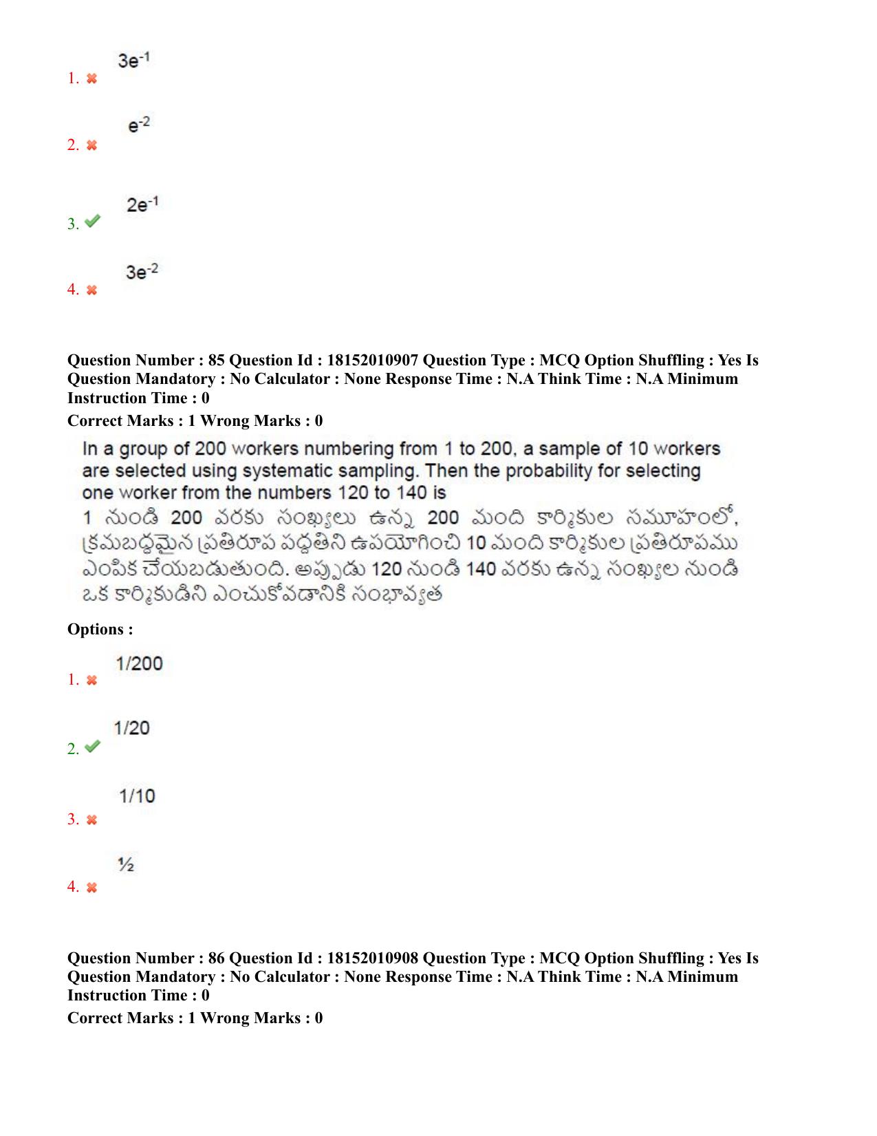 TS CPGET 2023 M Sc Statistics (Shift 2) Question Paper with Answer Key - Page 55
