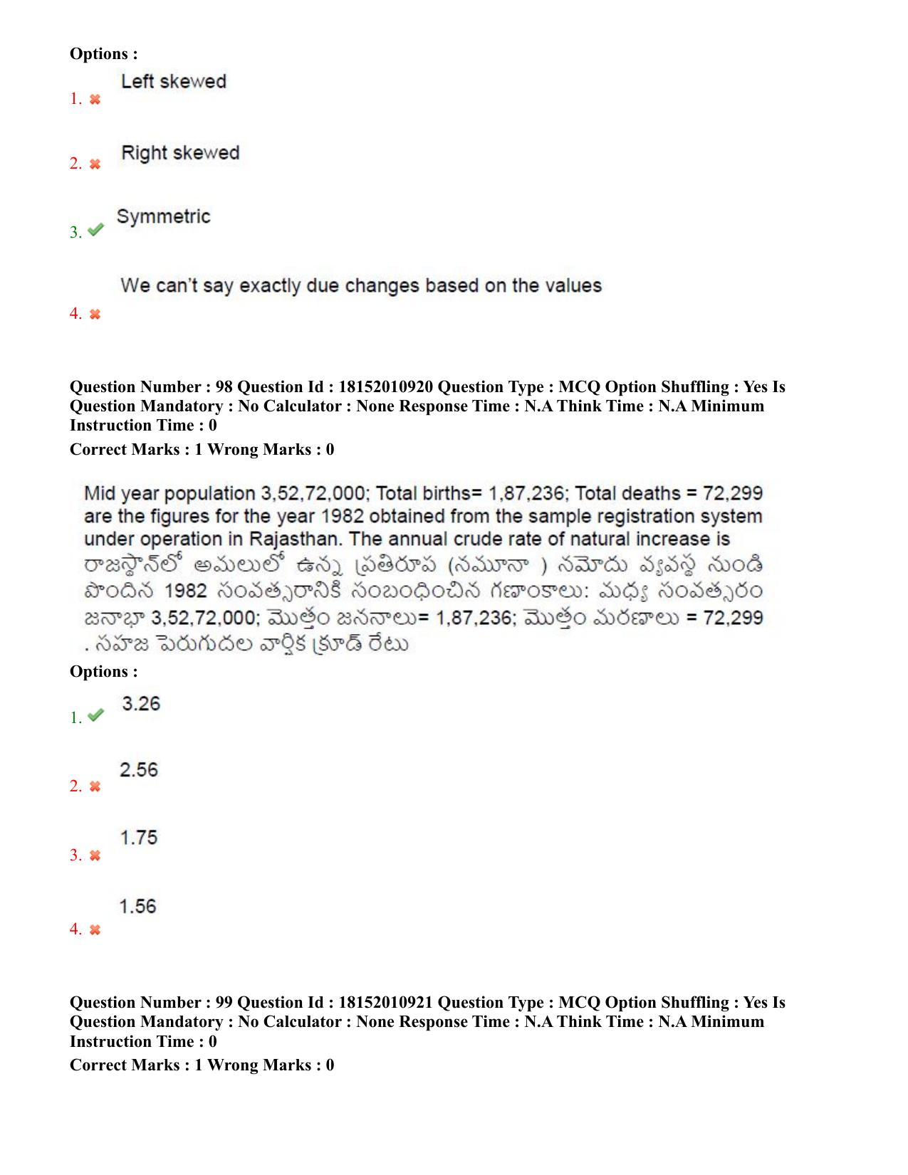 TS CPGET 2023 M Sc Statistics (Shift 2) Question Paper with Answer Key - Page 63