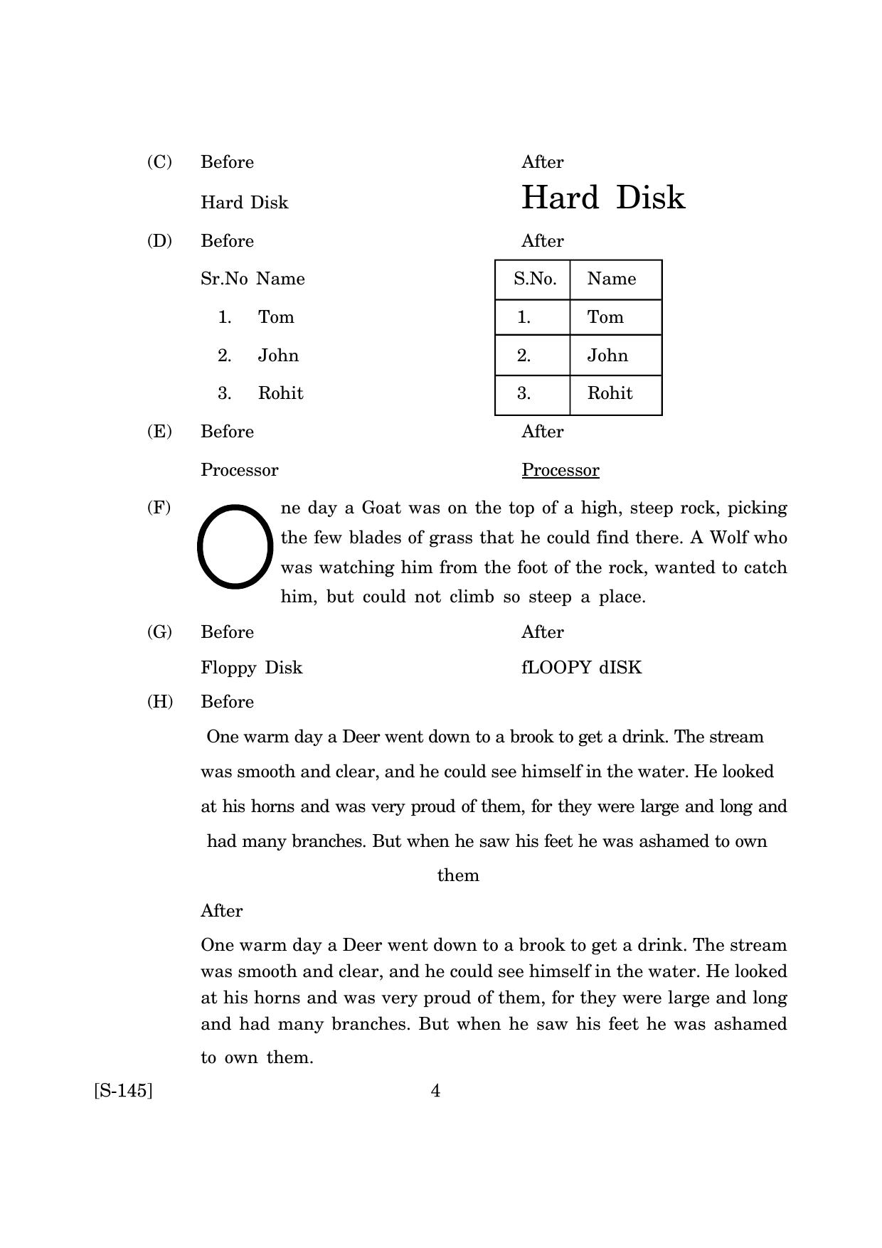 Goa Board Class 10 Word Processing  (June 2019) Question Paper - Page 4