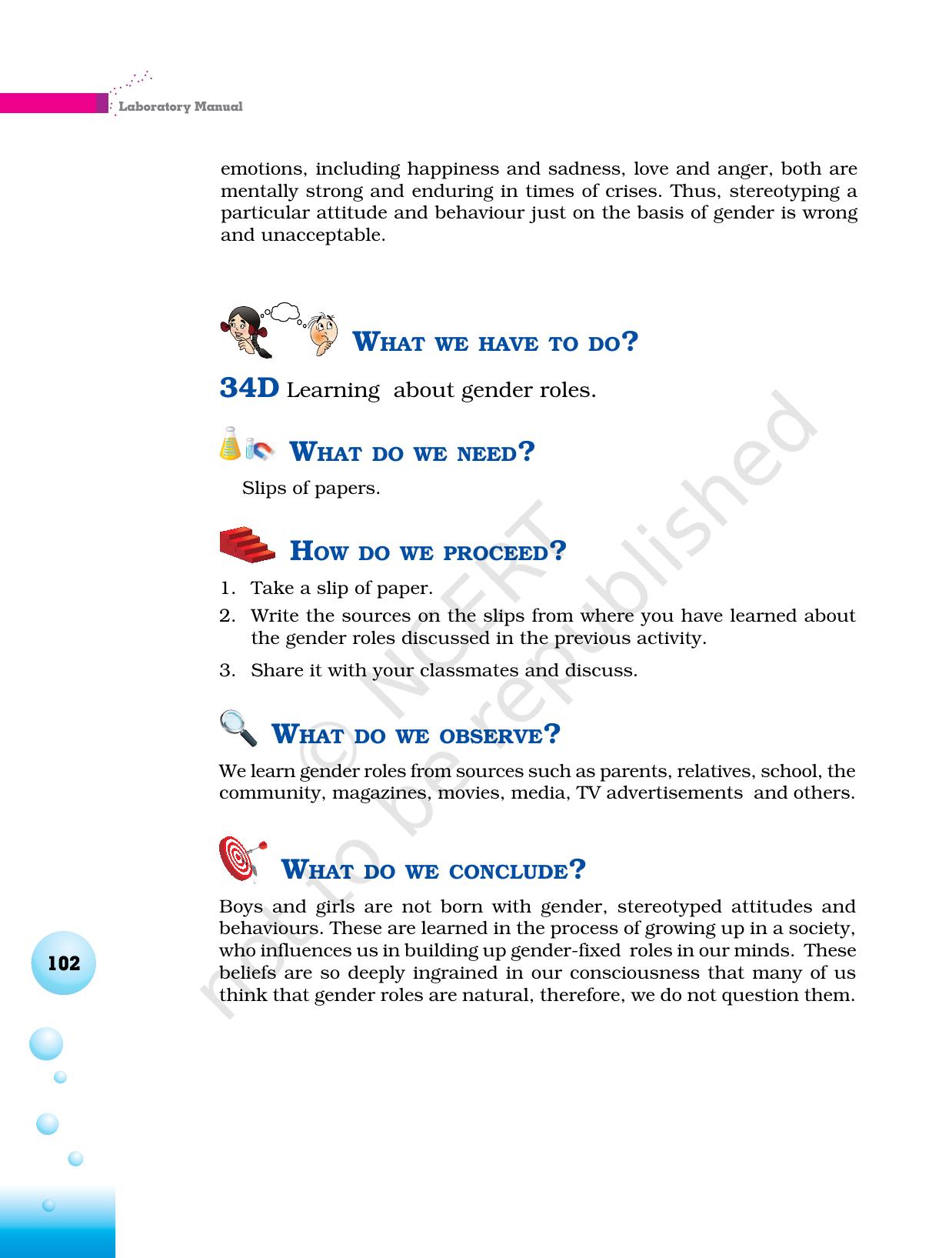 NCERT Laboratory Manuals for Class VI to VIII Science - Theme 3 The world of the living - Page 34
