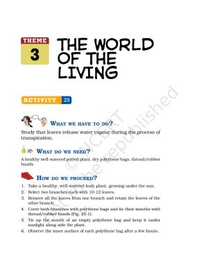 NCERT Laboratory Manuals for Class VI to VIII Science - Theme 3 The world of the living