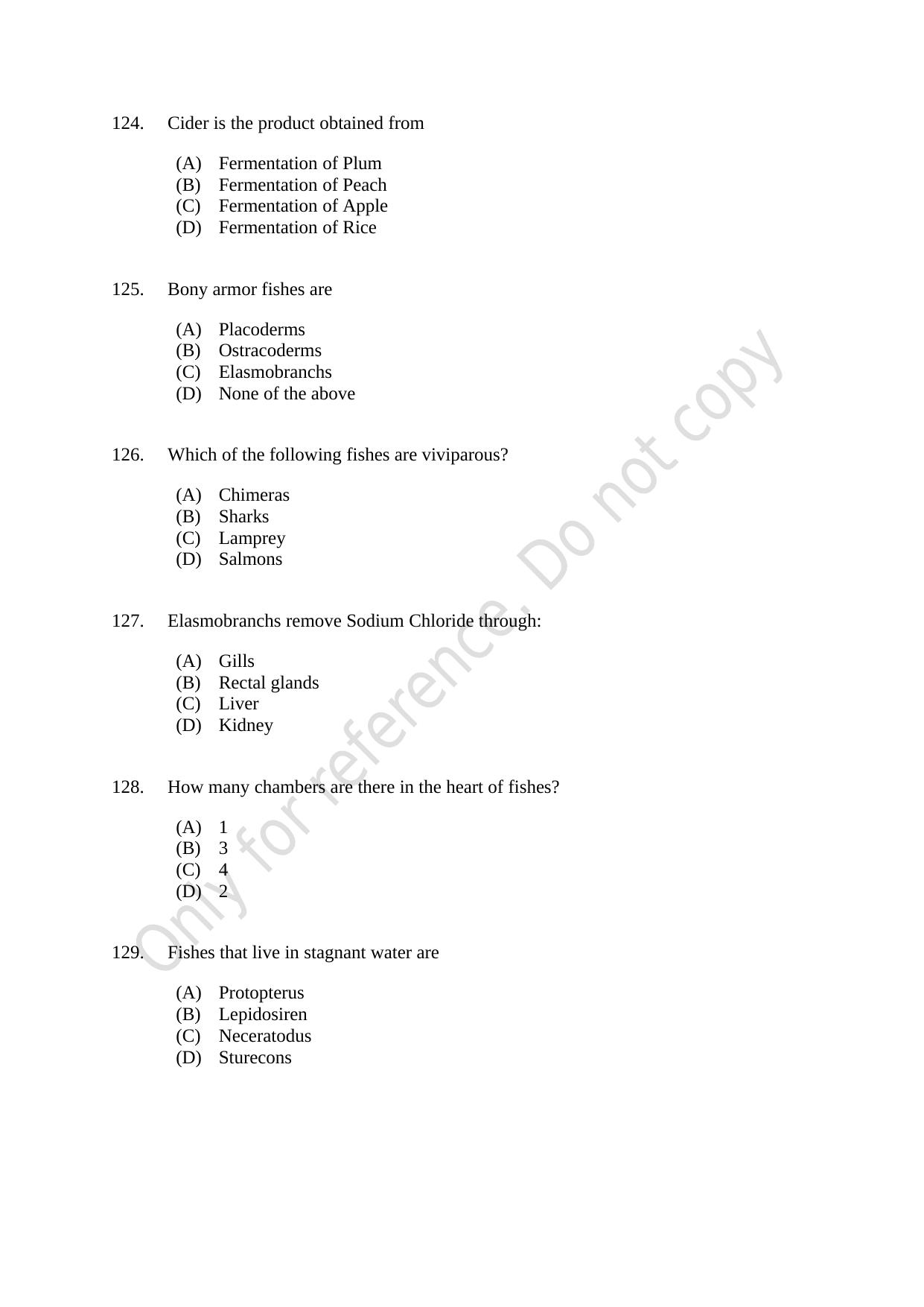 CUSAT CAT 2021 Food Science Question Paper - Page 23