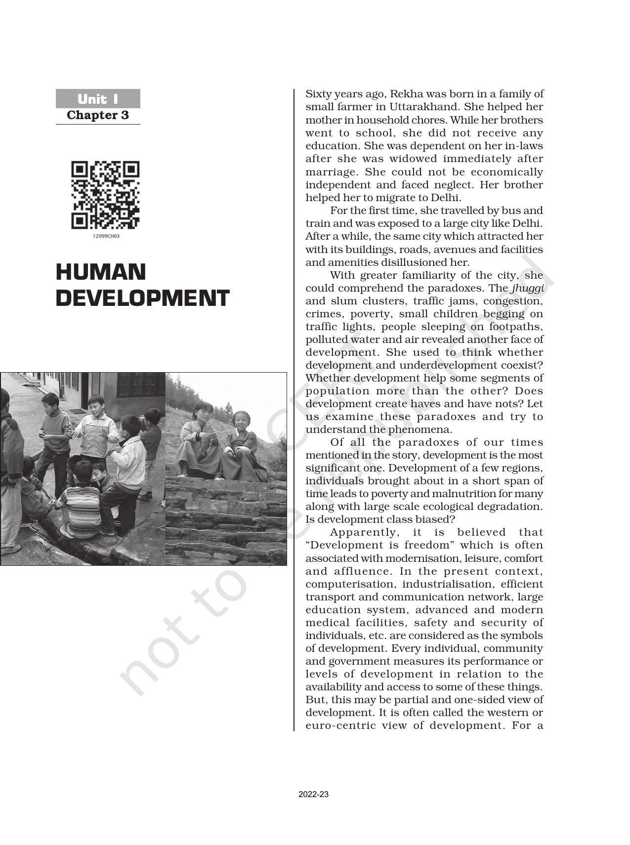 NCERT Book for Class 12 Geography (Part-II) Chapter 3 Human Development - Page 1