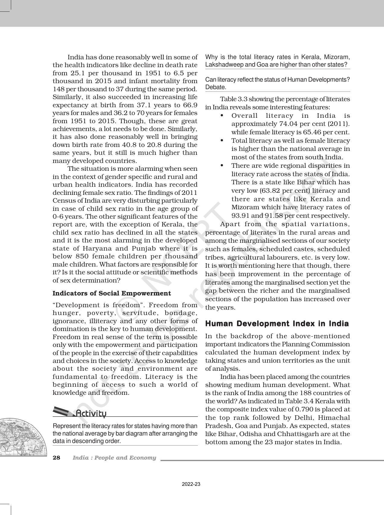 NCERT Book for Class 12 Geography (Part-II) Chapter 3 Human Development - Page 6