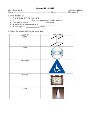 Worksheets for Class 2 Maths Assignment 8