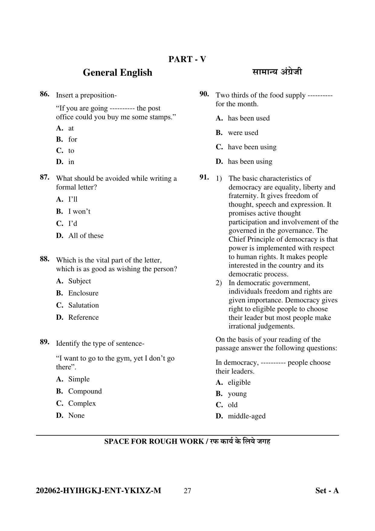 CG Pre B.A B.Ed / Pre B.Sc. B.Ed 2022 Question Paper - Page 27