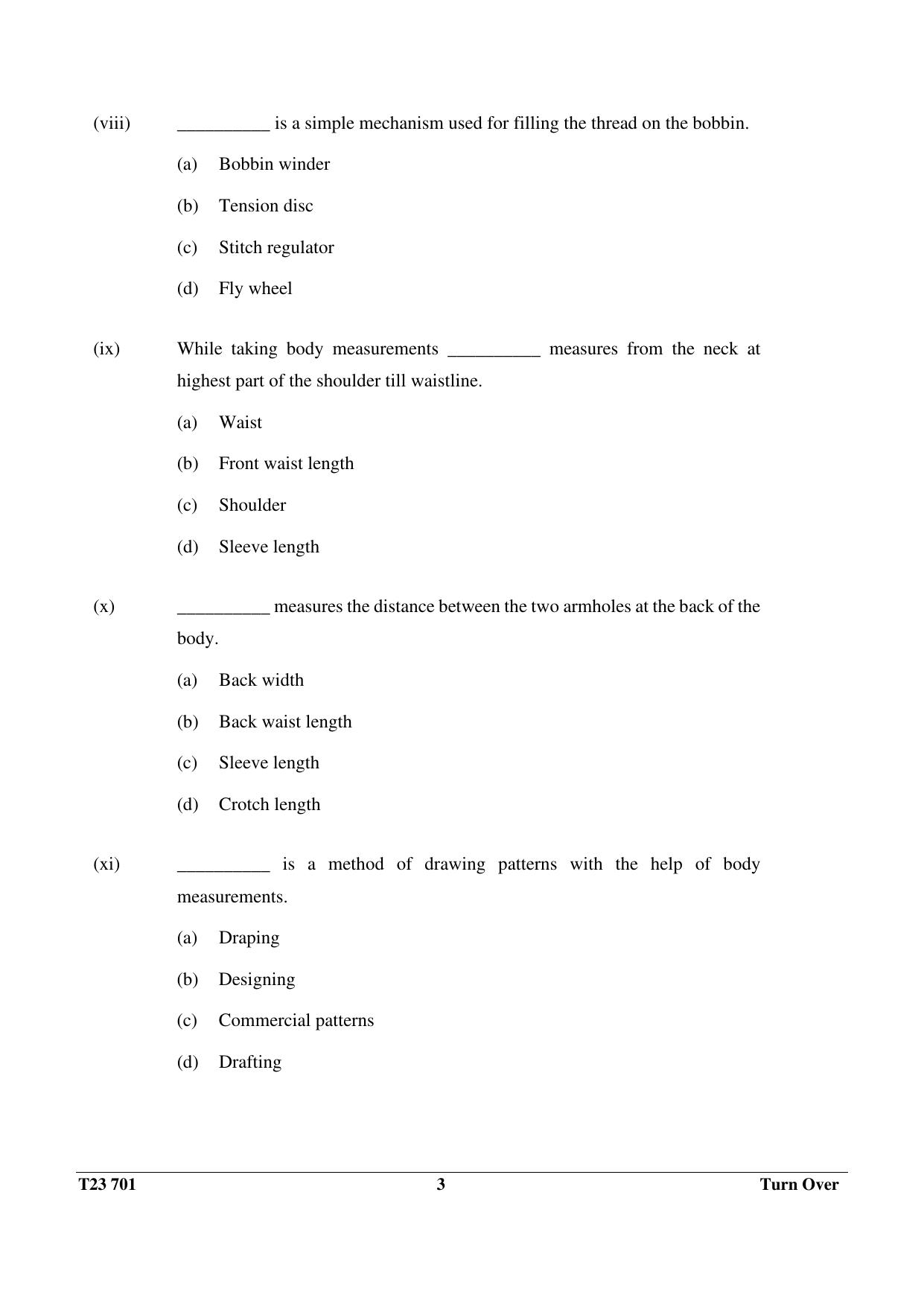ICSE Class 10 FASHION DESIGNING 2023 Question Paper - Page 3
