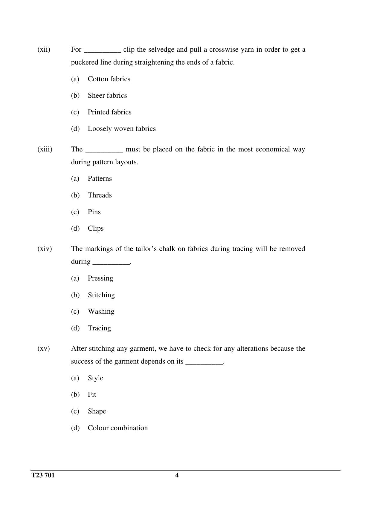 ICSE Class 10 FASHION DESIGNING 2023 Question Paper - Page 4