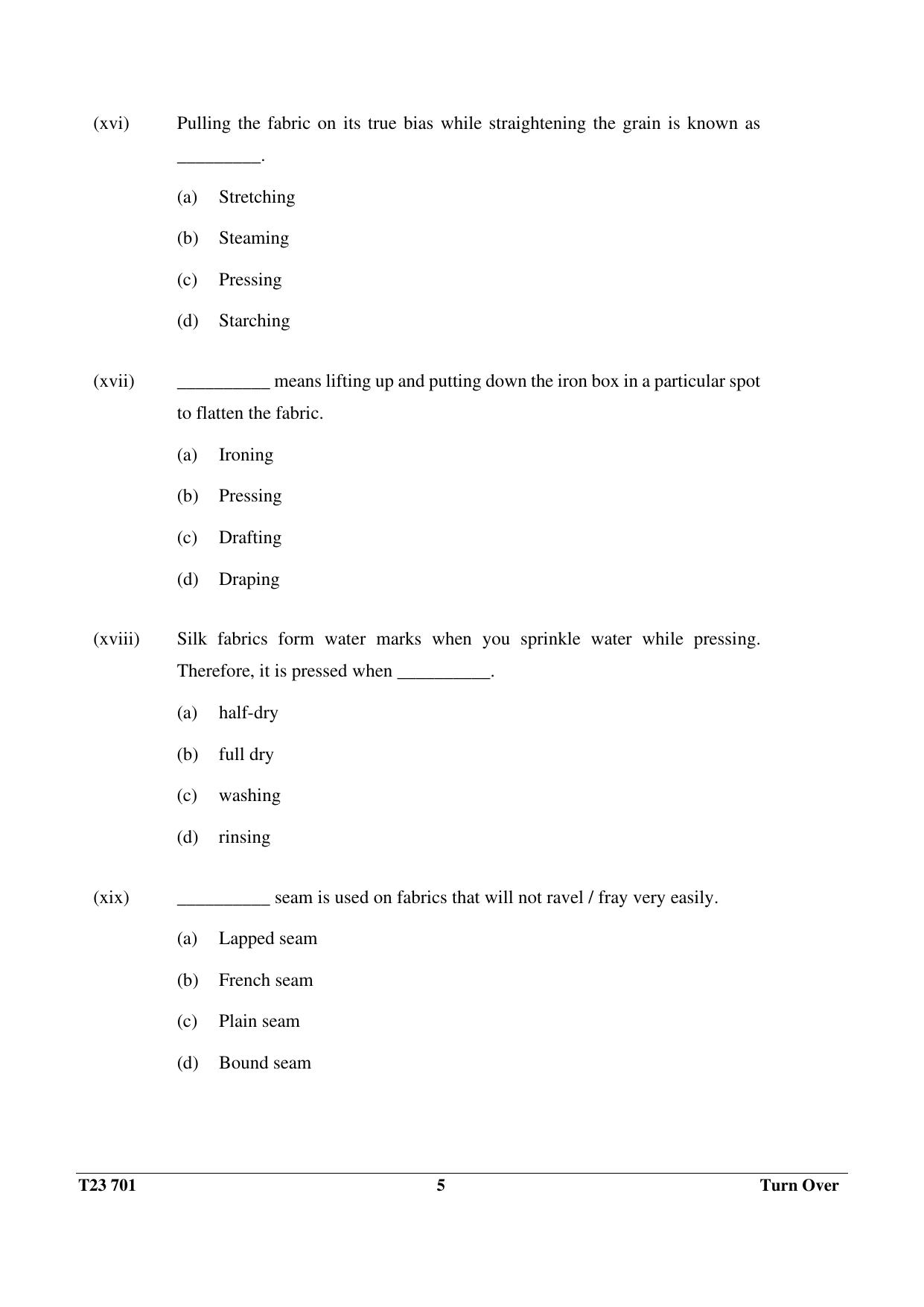 ICSE Class 10 FASHION DESIGNING 2023 Question Paper - Page 5