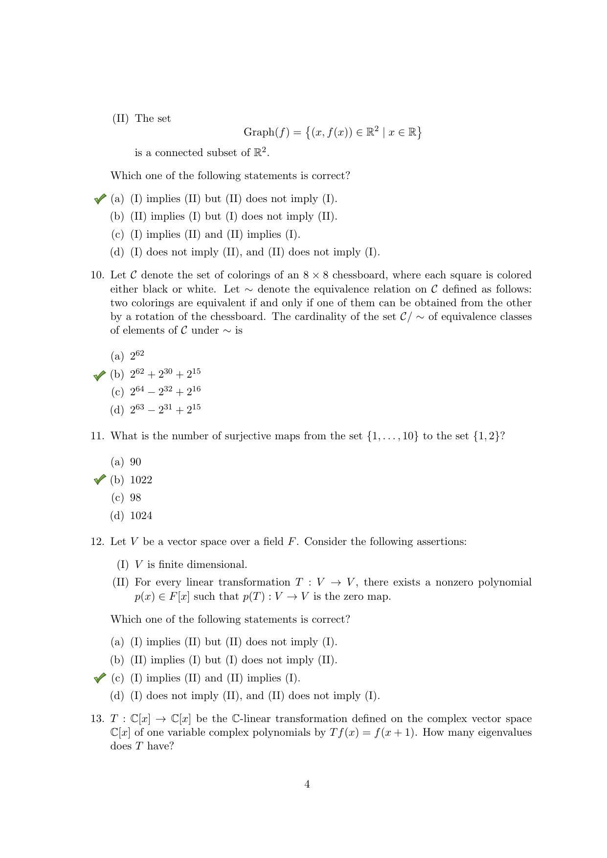 TIFR GS 2021 Mathematics Question Paper - Page 4
