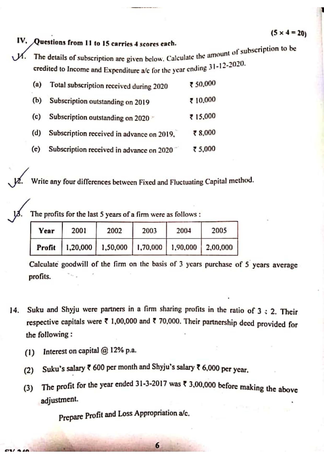 Kerala Plus Two 2021 Accountancy AFS Annual Question Paper - Page 3