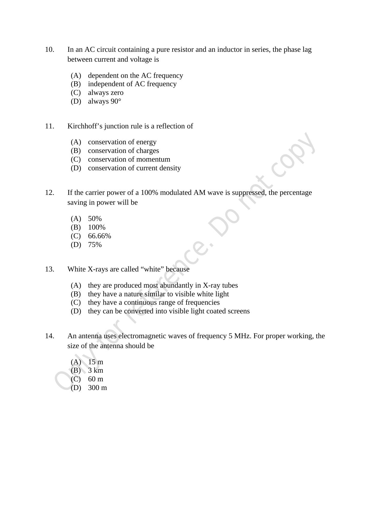 CUSAT CAT 2021 MSC Integrated Biology Shift I Question Paper - Page 3