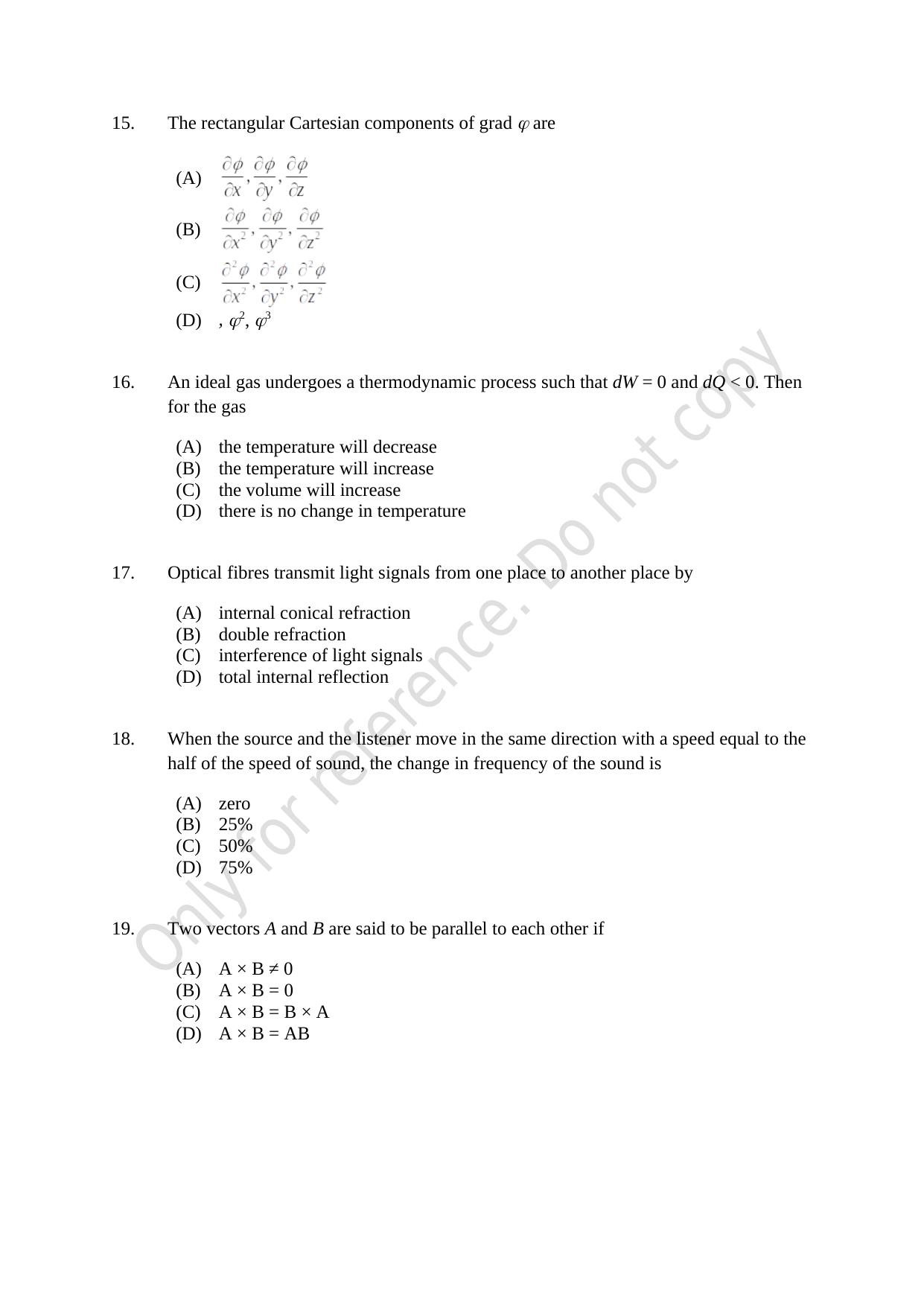 CUSAT CAT 2021 MSC Integrated Biology Shift I Question Paper - Page 4