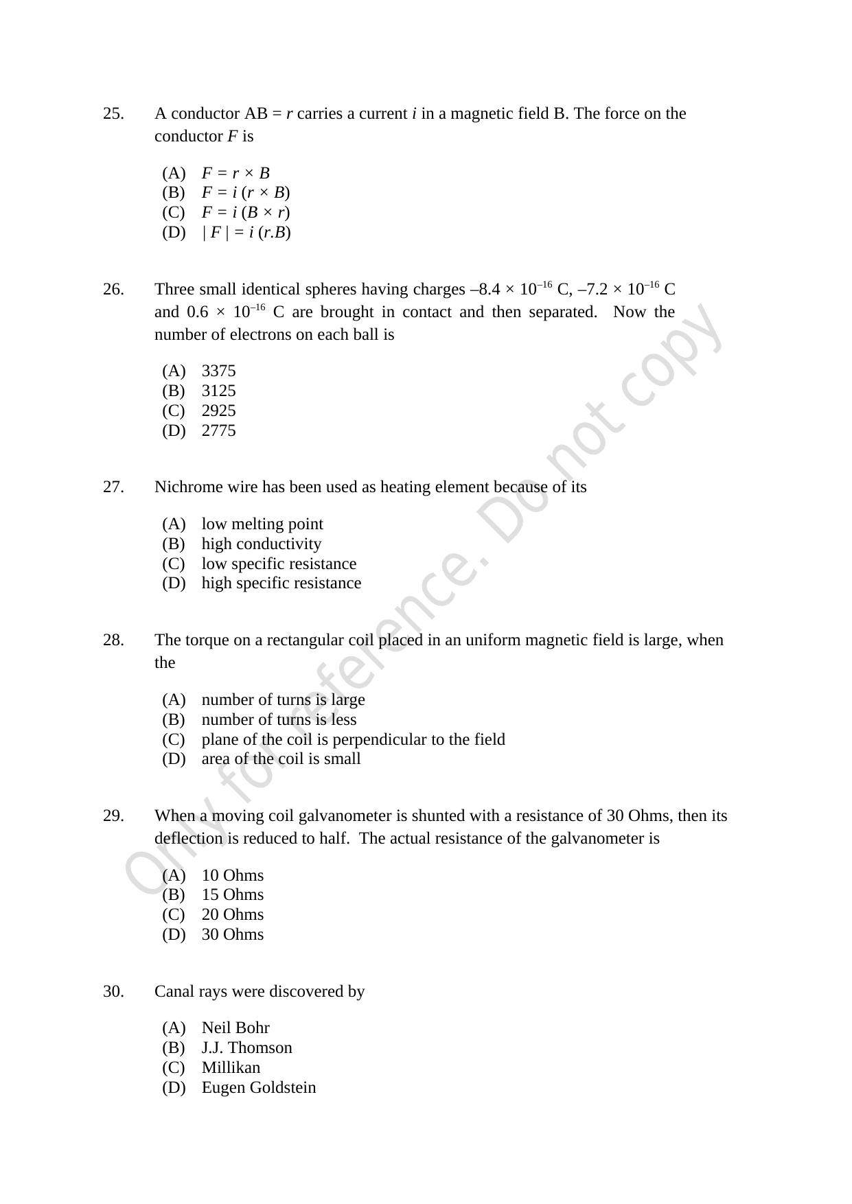 CUSAT CAT 2021 MSC Integrated Biology Shift I Question Paper - Page 6