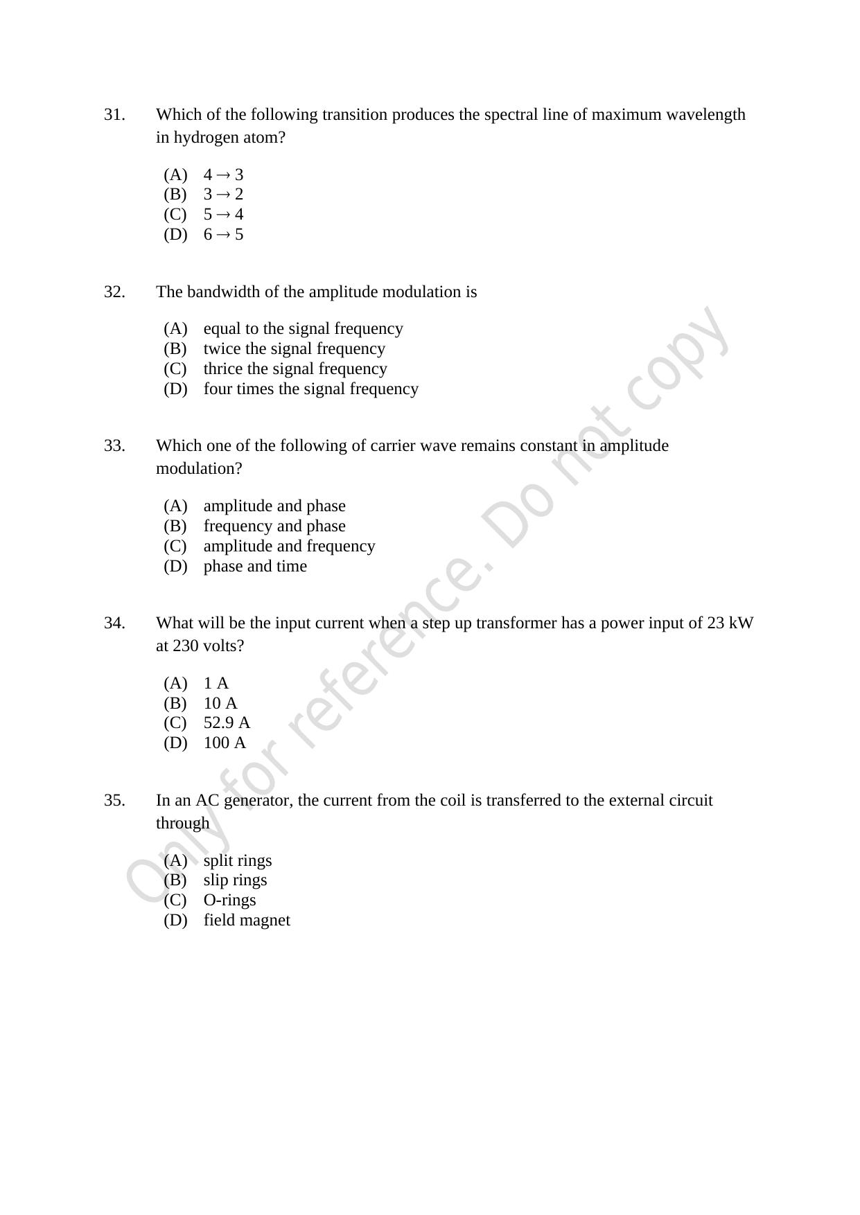 CUSAT CAT 2021 MSC Integrated Biology Shift I Question Paper - Page 7