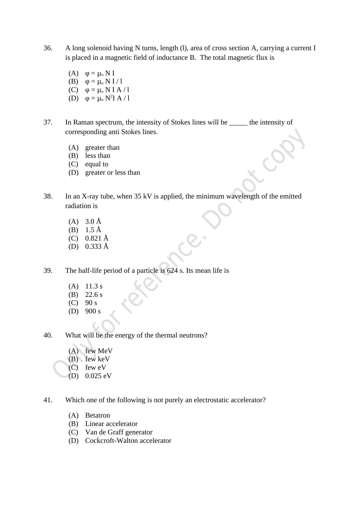 CUSAT CAT 2021 MSC Integrated Biology Shift I Question Paper - Page 8