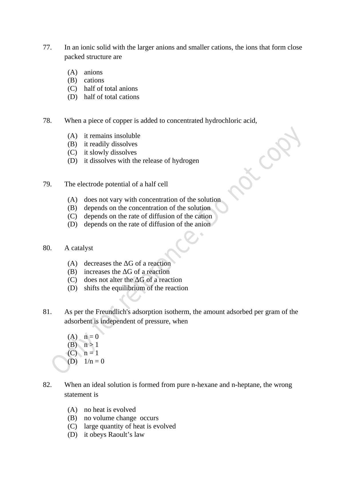 CUSAT CAT 2021 MSC Integrated Biology Shift I Question Paper - Page 15