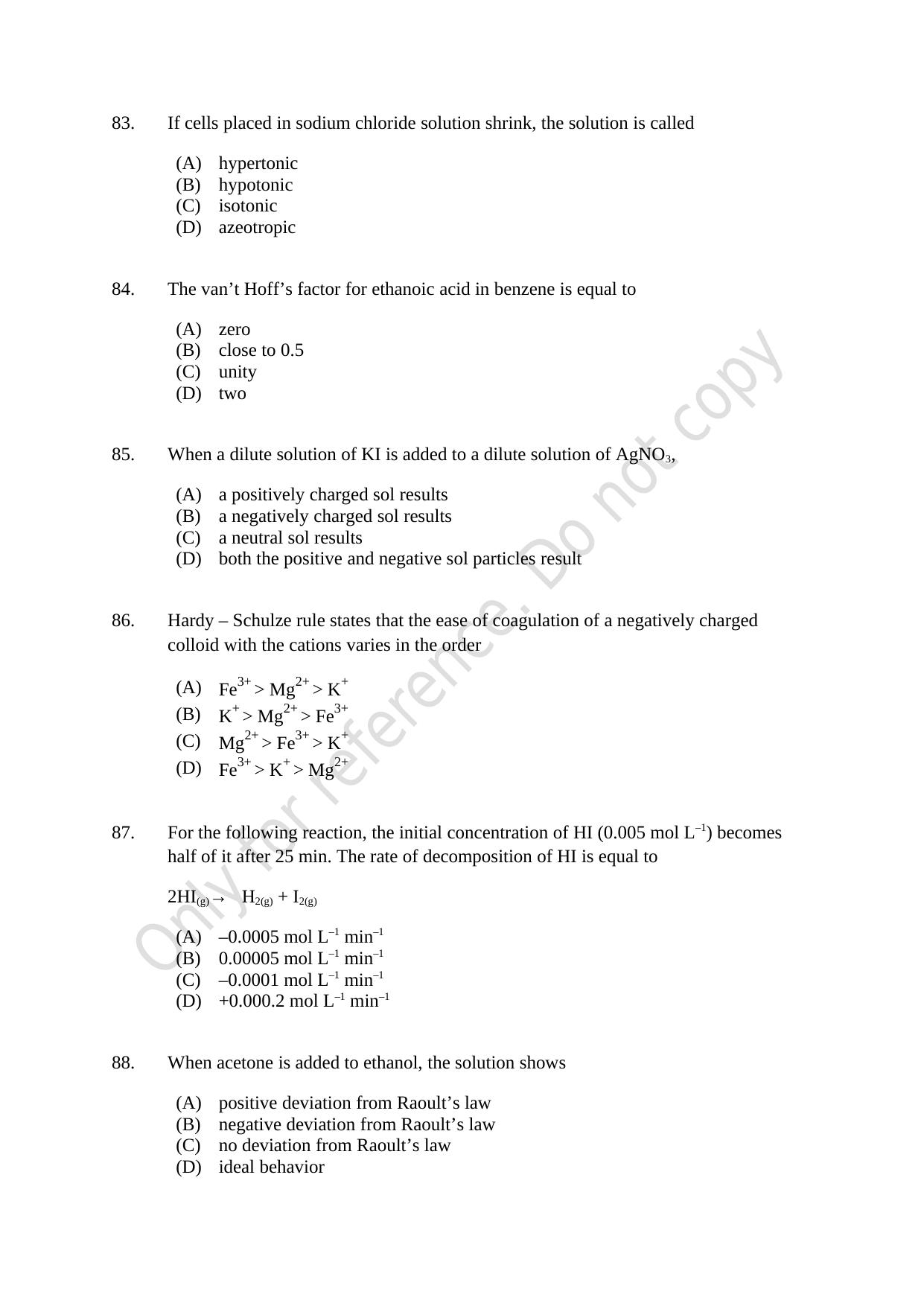 CUSAT CAT 2021 MSC Integrated Biology Shift I Question Paper - Page 16