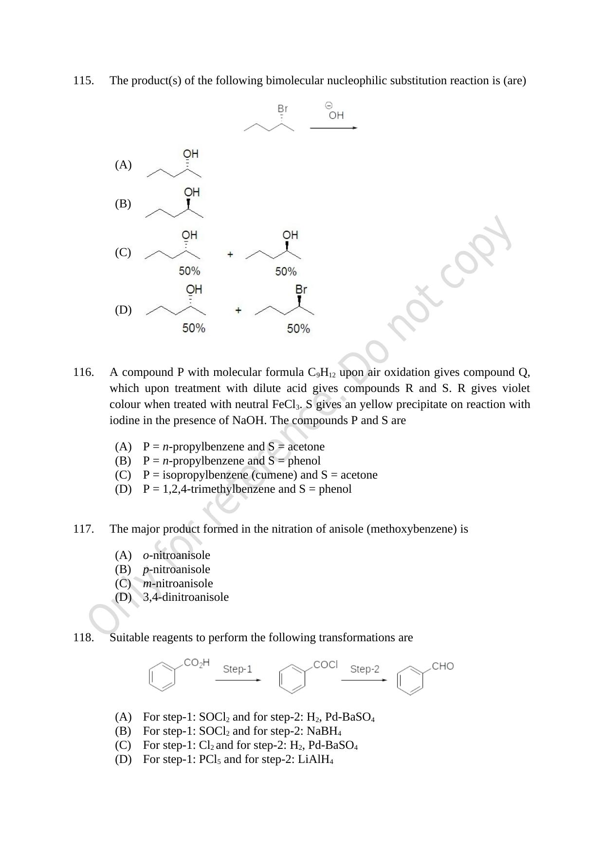 CUSAT CAT 2021 MSC Integrated Biology Shift I Question Paper - Page 22