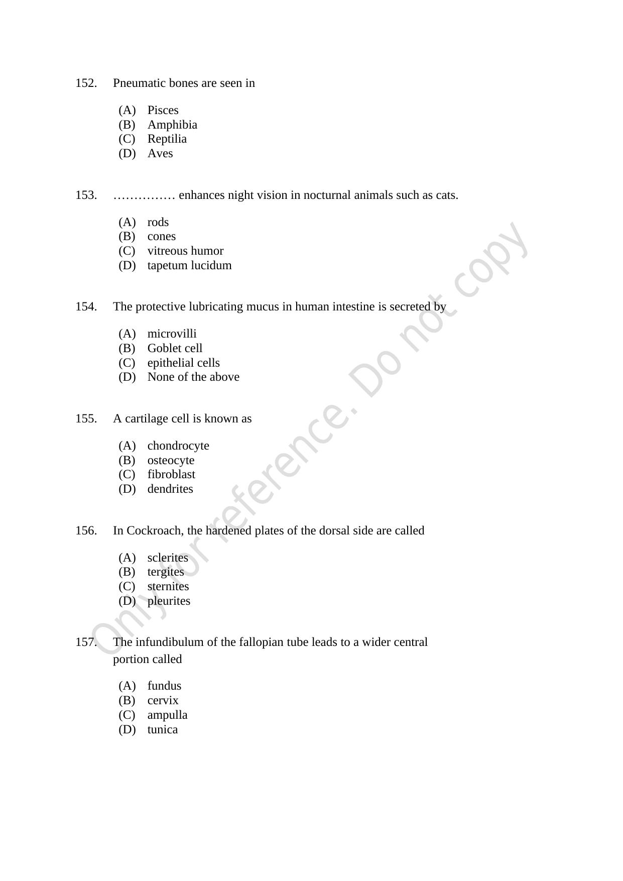 CUSAT CAT 2021 MSC Integrated Biology Shift I Question Paper - Page 29