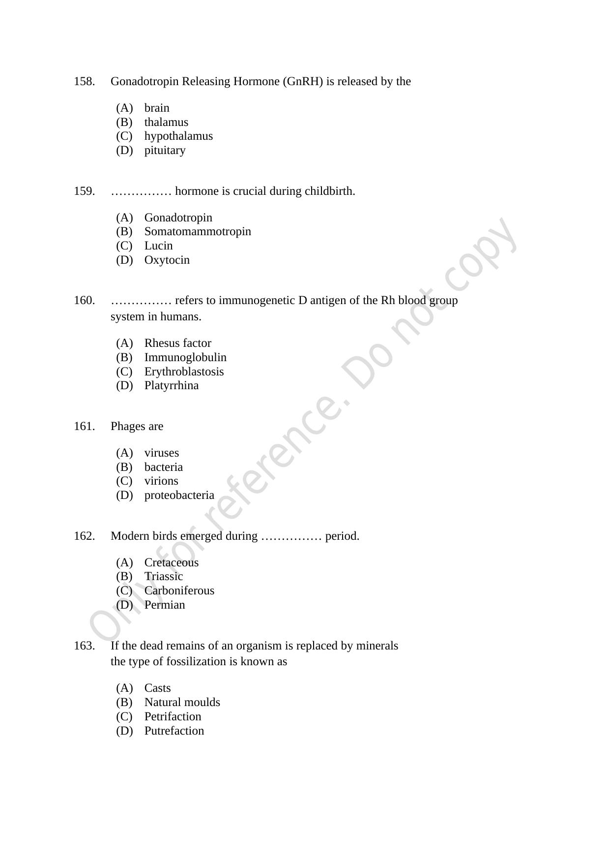 CUSAT CAT 2021 MSC Integrated Biology Shift I Question Paper - Page 30