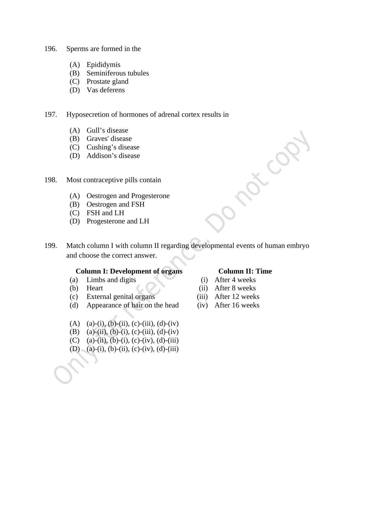 CUSAT CAT 2021 MSC Integrated Biology Shift I Question Paper - Page 37