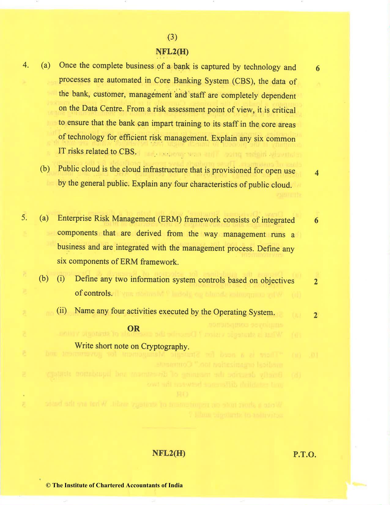 CA Inter Nov 2020 Question Paper - Paper 7 – Enterprise Information Systems & Strategic Management - Page 3