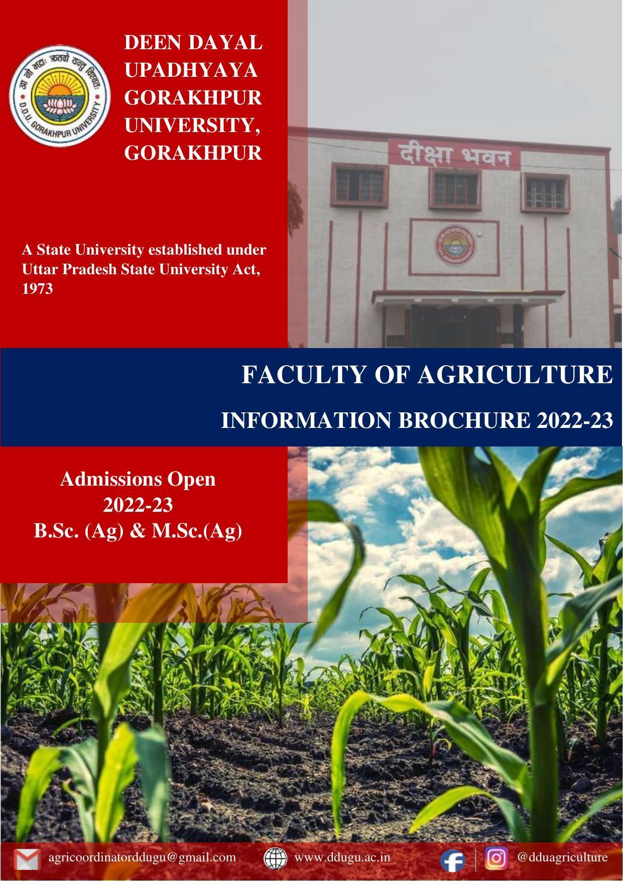 Deen Dayal Upadhyay Gorakhpur University, Gorakhpur Agriculture 2022-23 - Page 1