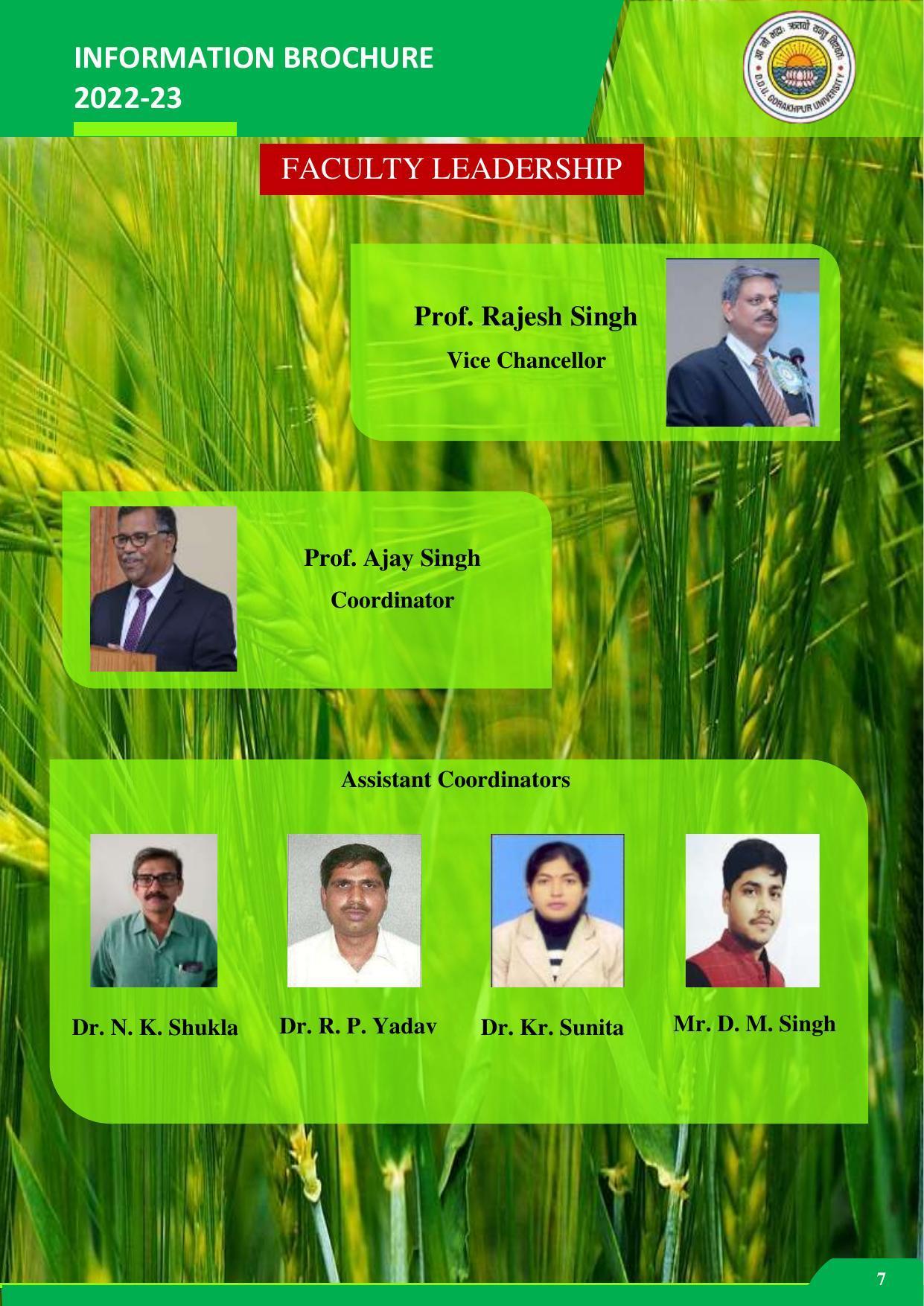 Deen Dayal Upadhyay Gorakhpur University, Gorakhpur Agriculture 2022-23 - Page 7