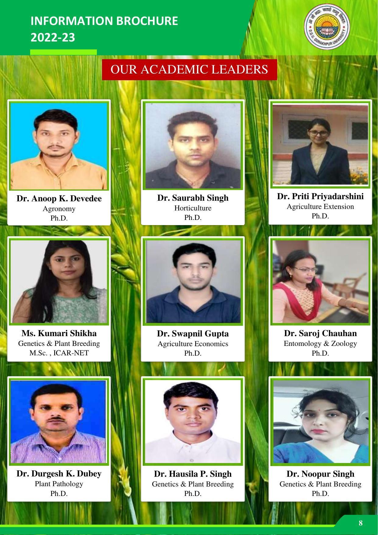 Deen Dayal Upadhyay Gorakhpur University, Gorakhpur Agriculture 2022-23 - Page 8