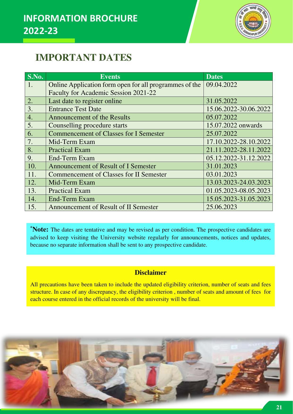 Deen Dayal Upadhyay Gorakhpur University, Gorakhpur Agriculture 2022-23 - Page 21