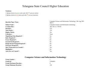 TS PGECET 2021: (CS) Computer Science and Information Technology Question Papers