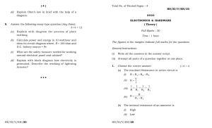 Meghalaya Board (MBOSE) Class 11 Electronics & Hardware 2020 Question Paper