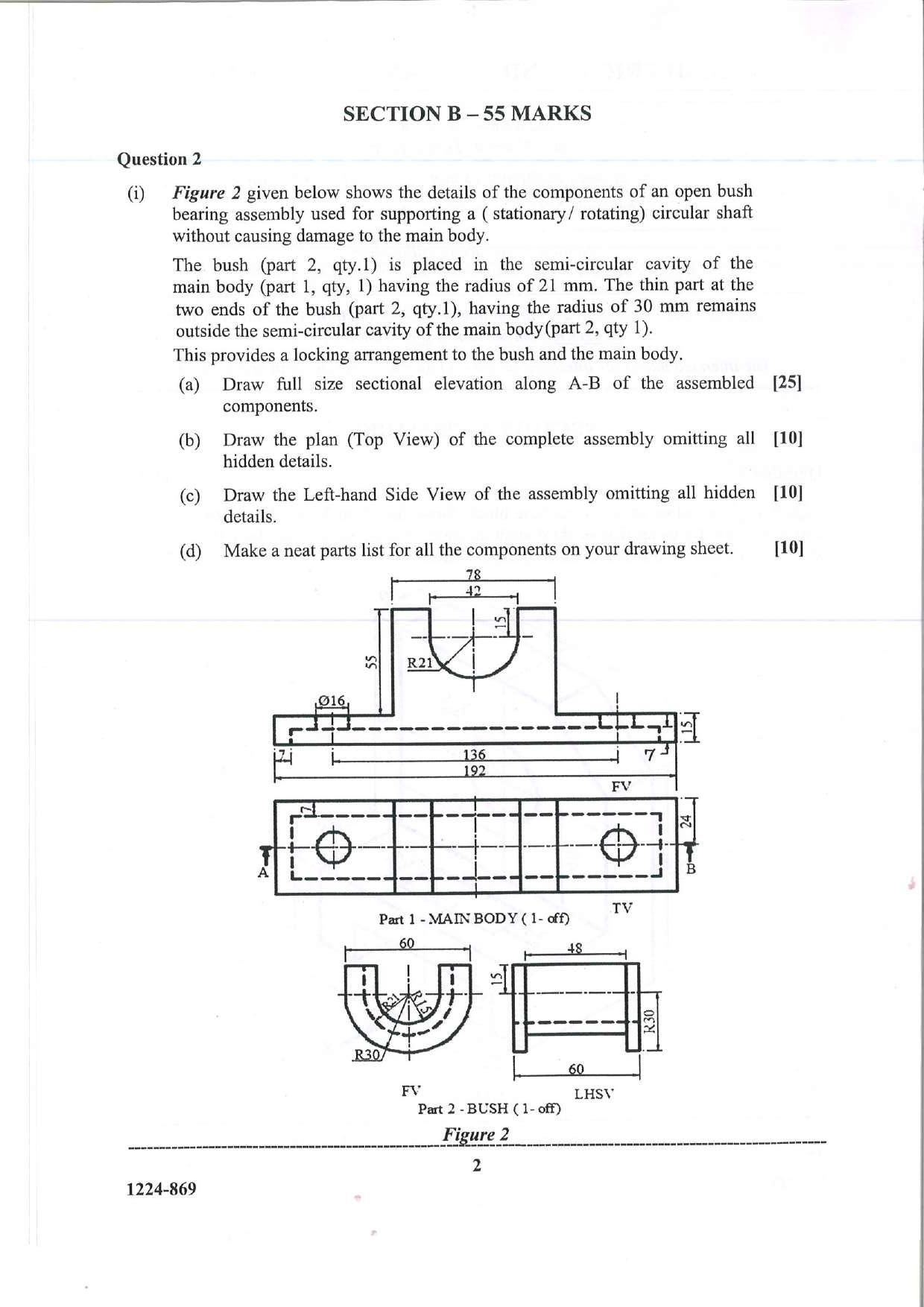 ISC Class 12 Geometrical & Mechanical Drawing 2024 Question Paper - Page 2