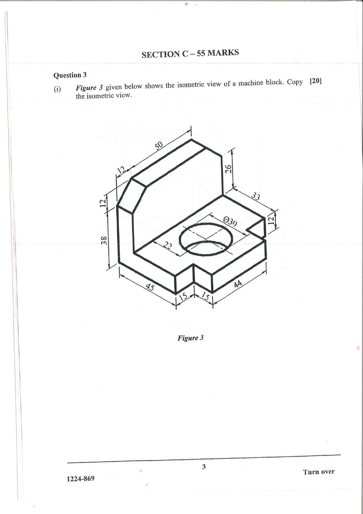 ISC Class 12 Geometrical & Mechanical Drawing 2024 Question Paper - Page 3
