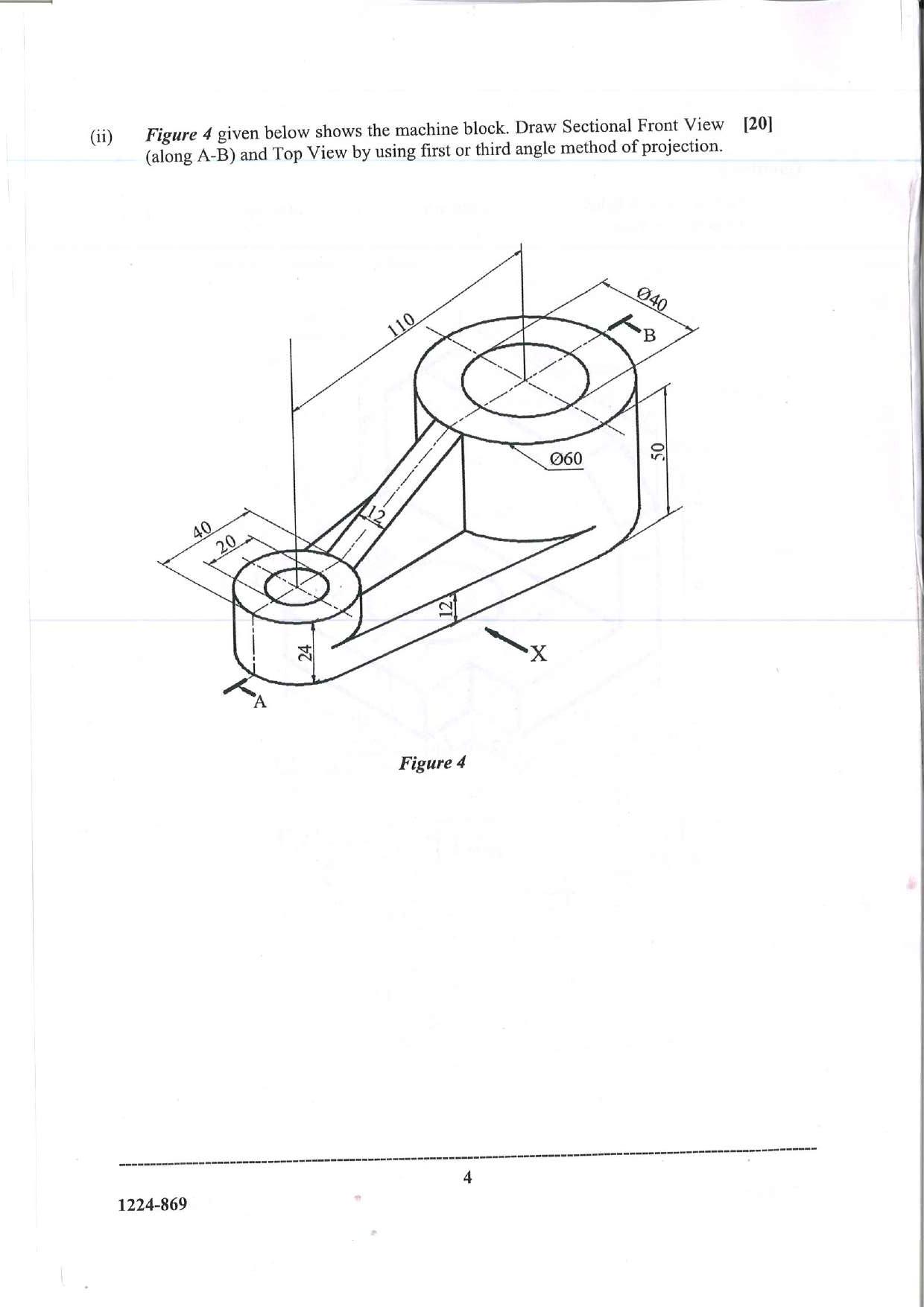 ISC Class 12 Geometrical & Mechanical Drawing 2024 Question Paper - Page 4