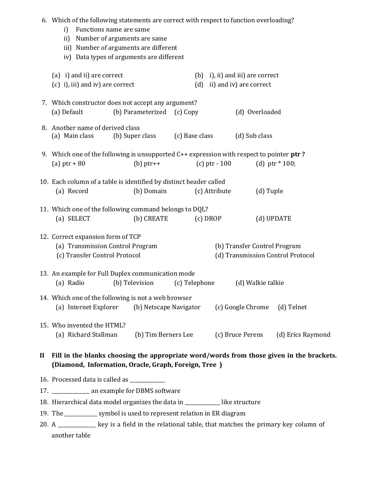 Karnataka II PUC Computer Science Model Question Paper II 2025 - Page 2