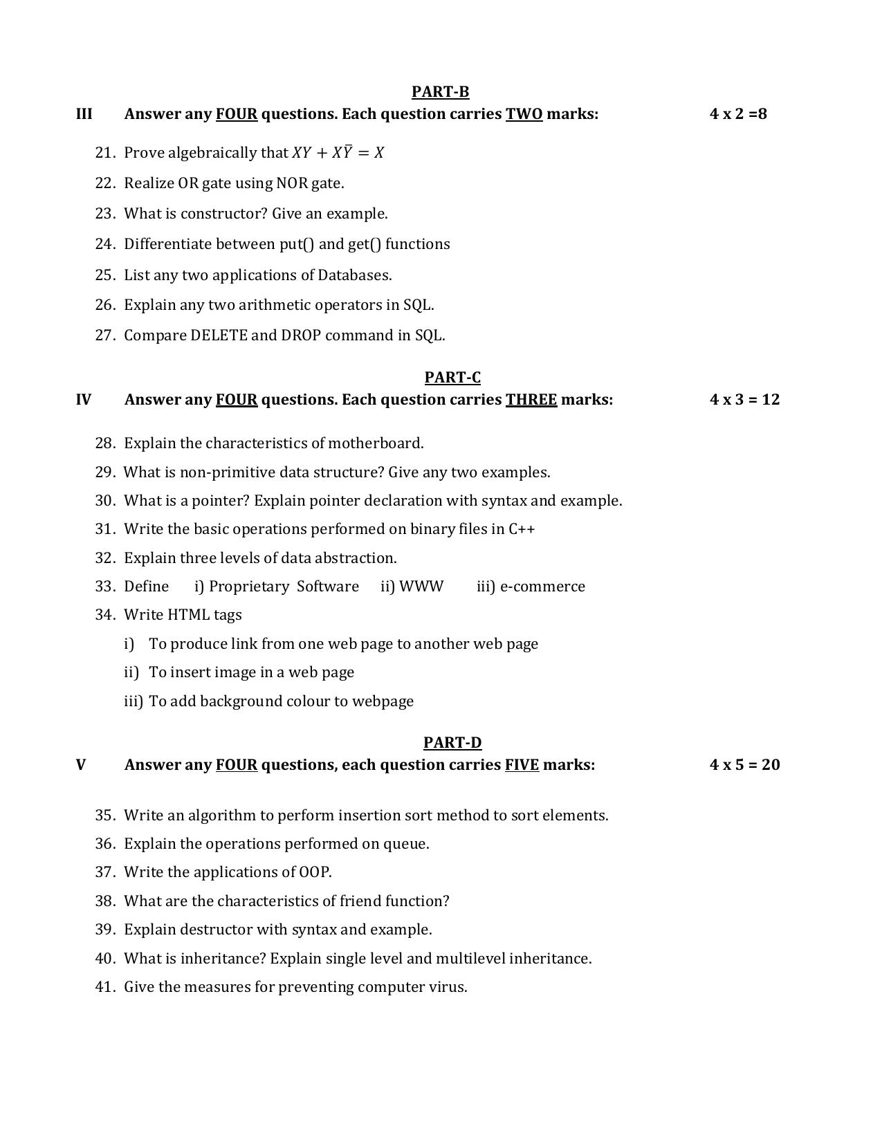 Karnataka II PUC Computer Science Model Question Paper II 2025 - Page 3