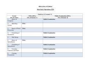 NIOS Class 10 Data Entry Operations Syllabus