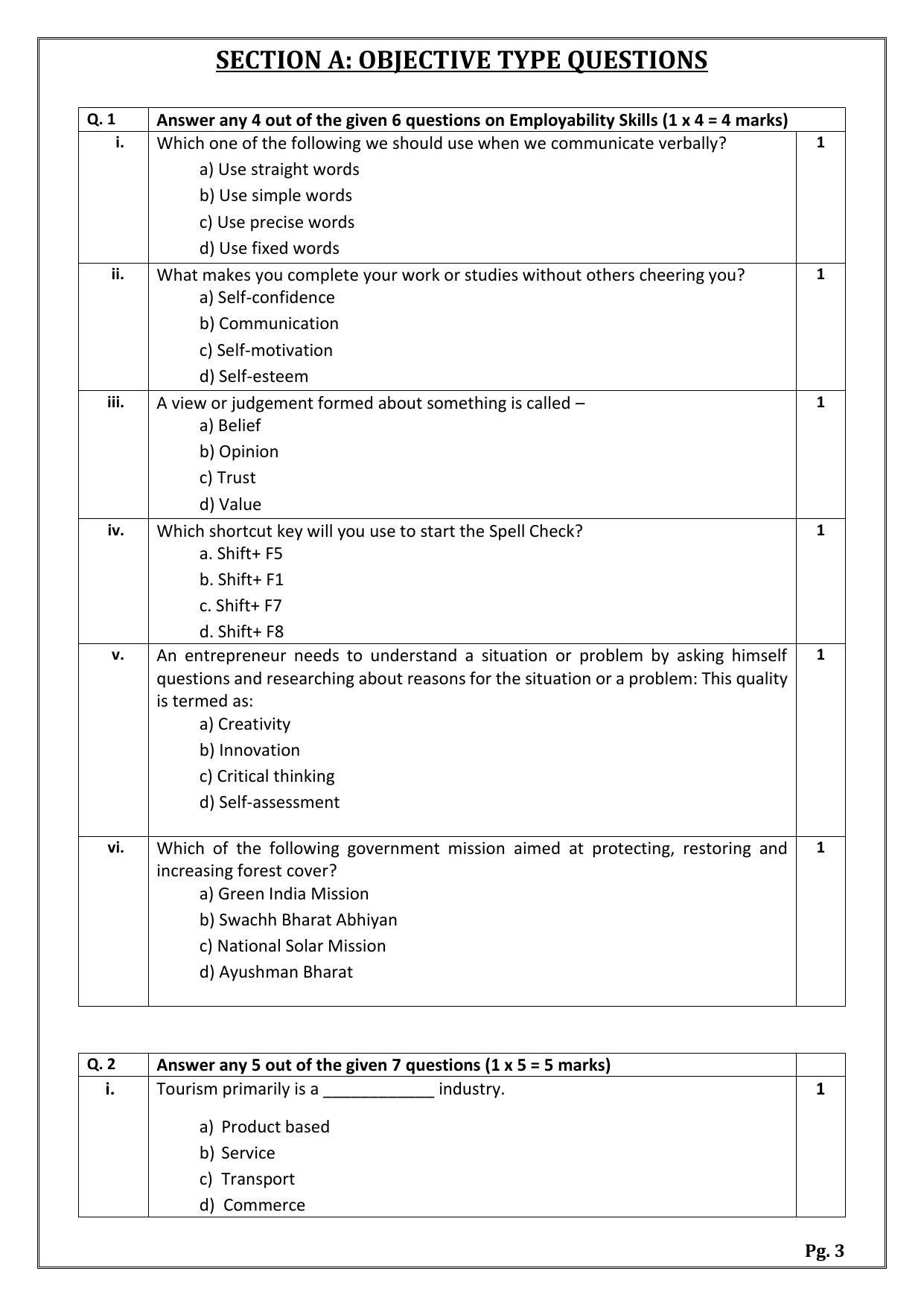 CBSE Class 11: Front Office Operations 2024 Sample Paper - Page 3