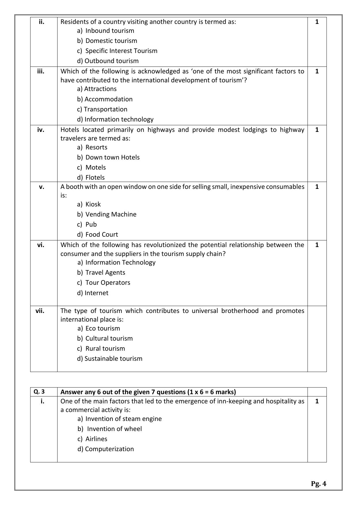 CBSE Class 11: Front Office Operations 2024 Sample Paper - Page 4