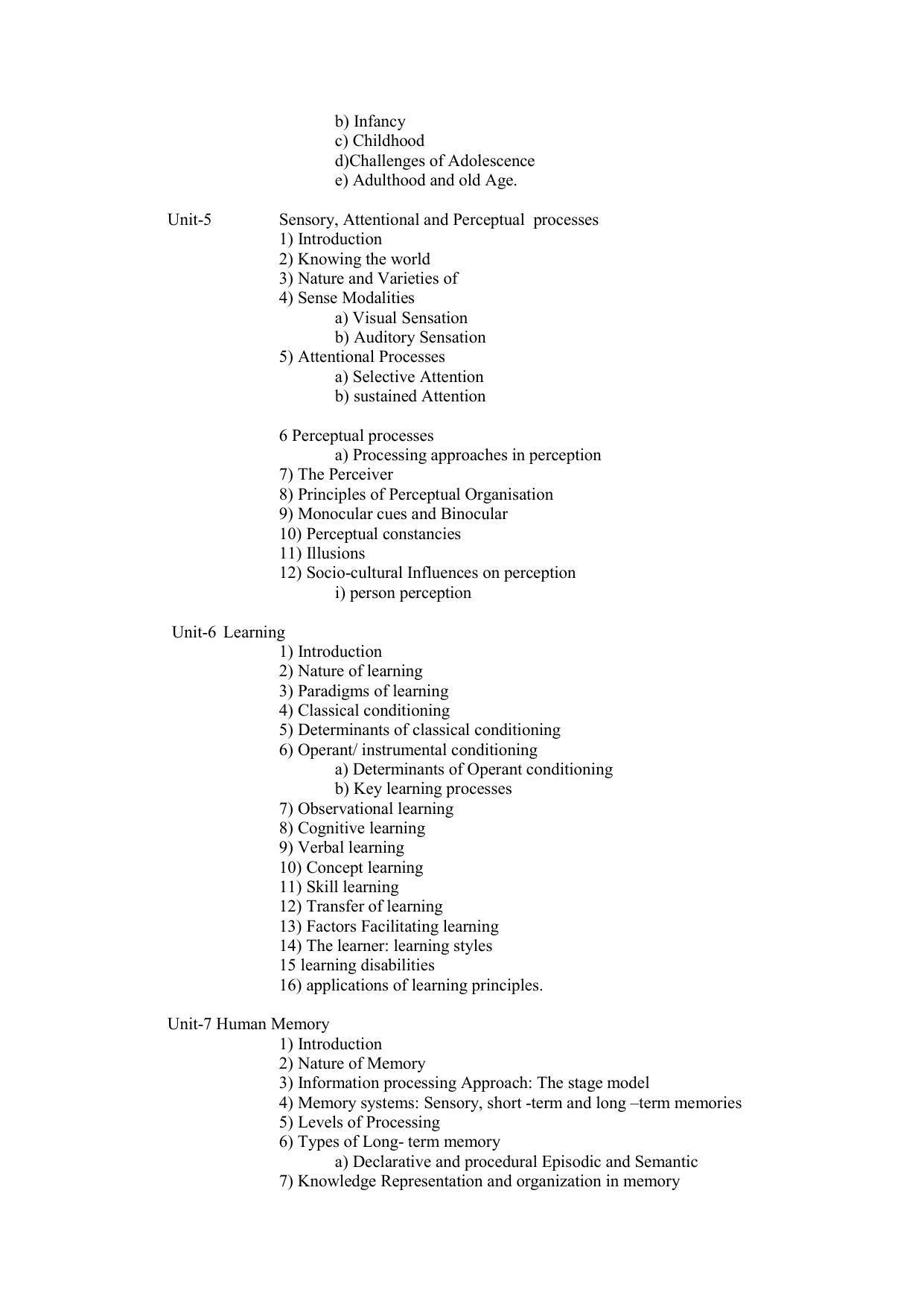 Haryana Board Class 11 Psychology Syllabus 2023 - Page 5
