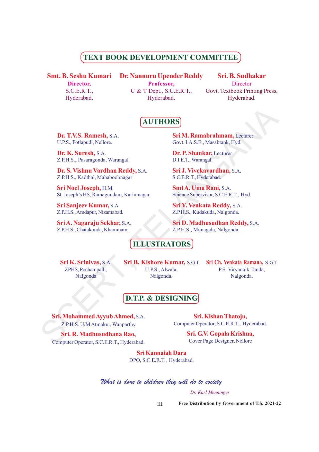 TS SCERT Class 7 General Science (English Medium) Text Book - Page 5
