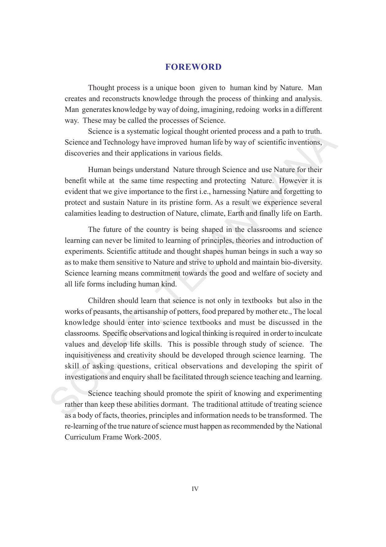 TS SCERT Class 7 General Science (English Medium) Text Book - Page 6