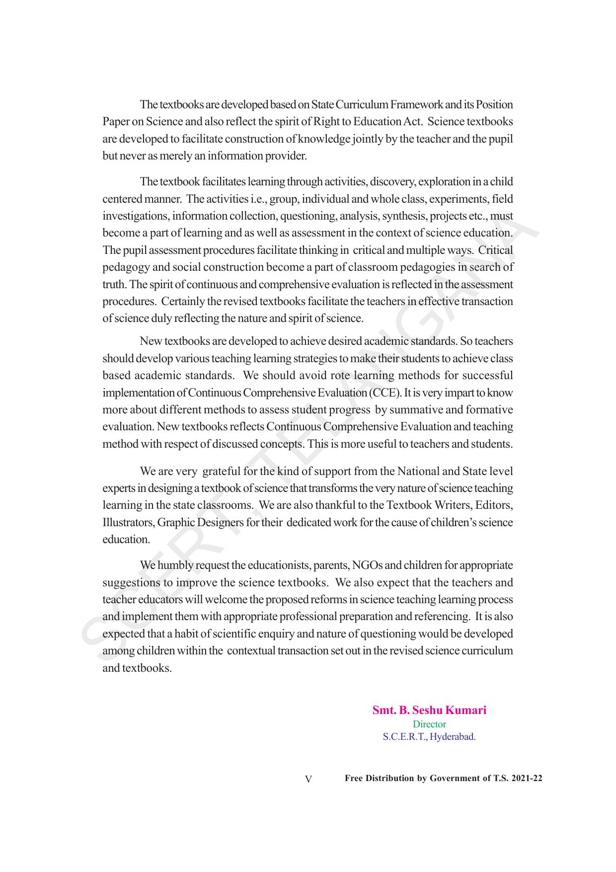 TS SCERT Class 7 General Science (English Medium) Text Book - Page 7