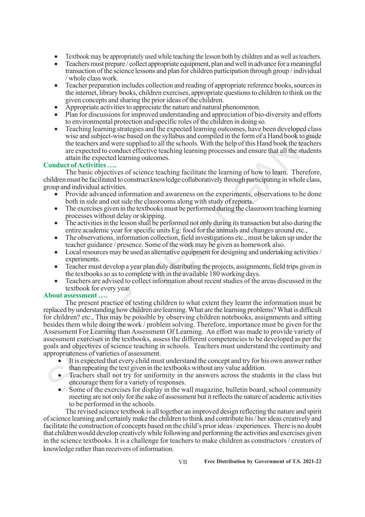 TS SCERT Class 7 General Science (English Medium) Text Book - Page 9